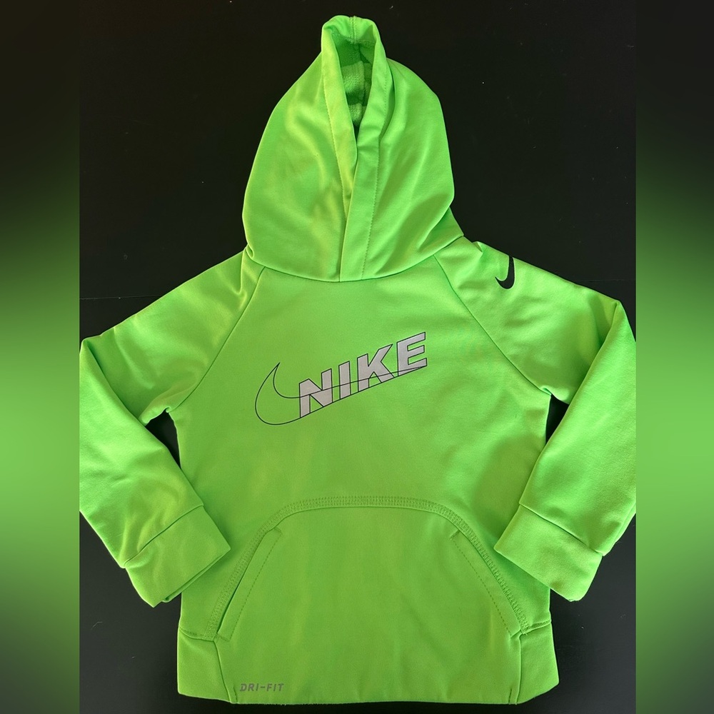 Nike Kids Neon Green Dri-Fit Hoodie, Size 2T